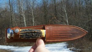 RARE CASE XX STAG 5325-5 ROUND POMMEL - ORIGINAL SHEATH - SUPER STAG- 1934-62