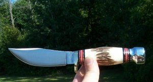 MARBLES USA STAG WOODCRAFT - NIB - W/ LEATHER SHEATH - FAT STAG - NICE !!!