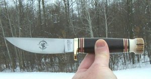 MARBLES PLAINSMAN W/ ROSEWOOD / STAG SCALES - NIB W/ SHEATH - GLADSTONE, MICHIGAN, USA MADE - NICE !