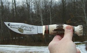 MARBLE'S GLADSTONE, MICH. USA - STAG / STAG WOODCRAFT WILDLIFE SERIES - ELK - 1 OF 100 W/ SHEATH NIB