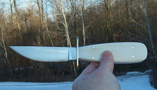 MARBLES GLADSTONE MICH. USA SMOOTH NATURAL BONE COWBOY KNIFE W/ SHEATH NIB - VERY UNIQUE !!! MARBLES GLADSTONE MICH. USA SMOOTH NATURAL BONE COWBOY KNIFE W/ SHEATH NIB - VERY UNIQUE !!!
