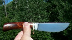 MARBLE'S GLADSTONE MICH. USA COCOBOLO CARVER / HUNTER / SKINNER W/ SHEATH - BOBCAT BOX - NICE !!!