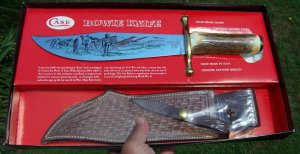 CASE XX STAG 10 DOT MOUNTAIN MAN BOWIE / SURVIVAL BOWIE - NEW IN BOX - ORIGINAL SHEATH - SUPER STAG 