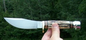 MARBLES STAG / ALUMNIUM - WOODCRAFT - NIB - W/ LEATHER SHEATH - GLADSTONE MICH. MADE - NICE STAG !!!