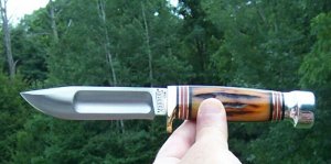 MARBLE'S AMBER JIGGED BONE IDEAL MADE IN  GLADSTONE MICH USA- W/SHEATH NIB- AN AMERICAN ICON !! NICE