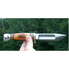 MARBLE'S AMBER JIGGED BONE IDEAL MADE IN GLADSTONE MICH USA- W/SHEATH NIB- AN AMERICAN ICON !! NICE MARBLE'S AMBER JIGGED BONE IDEAL MADE IN GLADSTONE MICH USA- W/SHEATH NIB- AN AMERICAN ICON !! NICE