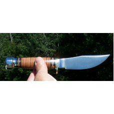 MARBLE'S WOODCRAFT MARLIN SPECIAL EDITION W/ STACKED LEATHER HANDLE-NIB-W/ SHEATH GLADSTONE MI NICE! MARBLE'S WOODCRAFT MARLIN SPECIAL EDITION W/ STACKED LEATHER HANDLE-NIB-W/ SHEATH GLADSTONE MI NICE!