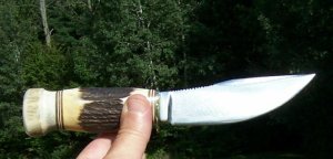 VINTAGE MARBLE'S STAG on STAG WOODCRAFT- 3 LINE LOWER CASE STAMP- CLEANED BY BOB YOUNG - SUPER NICE!
