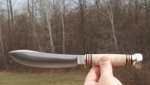 MARBLE'S / NORTHWOODS - BIG GAME SKINNER -BIRDS EYE MAPLE SCALES - W/ SHEATH - BOBCAT BOX- 1999 !!! 