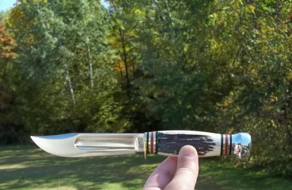 MARBLE'S STAG 4 PIN IDEAL-3 LINE ROLLER COASTER STAMP- W/SHEATH-BOBCAT BOX-SUPER SCARCE KNIFE !!! MARBLE'S STAG 4 PIN IDEAL-3 LINE ROLLER COASTER STAMP- W/SHEATH-BOBCAT BOX-SUPER SCARCE KNIFE !!!