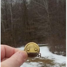 VINTAGE MARBLE'S GLADSTONE MICH. U.S.A. SHORT TANG PIN-ON COMPASS - CASE MARKED-EARLY PIN-ON DESIGN 