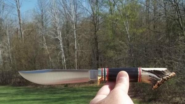  MARBLE'S BUFFALO/CROWN STAG SCAGEL PATTERN CUSTOM EXPERT 2- W/SHEATH-GLADSTONE MICH.-52/100 STEEL 