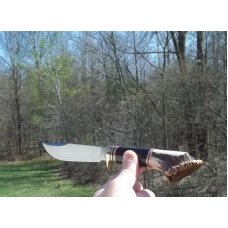  MARBLE'S BUFFALO/CROWN STAG SCAGEL PATTERN CUSTOM EXPERT 2- W/SHEATH-GLADSTONE MICH.-52/100 STEEL 