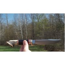  MARBLE'S BUFFALO/CROWN STAG SCAGEL PATTERN CUSTOM EXPERT 2- W/SHEATH-GLADSTONE MICH.-52/100 STEEL 