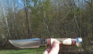MARBLE'S STAG BISON FIXED BLADE HUNTER - GLADSTONE, MICH. USA -STEWART ERA PATTERN-SUPER NICE !!! 