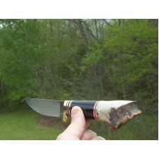 MARBLE'S SCAGEL PATTERN CUSTOM PLAINSMEN-BUFFALO HORN-CROWN STAG HANDLE-W/SHEATH-GORGEOUS KNIFE !!!