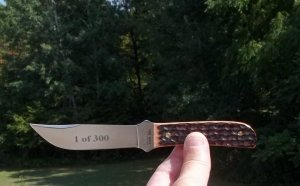 RARE MARBLES OUTER'S RED JIG BONE-STAMPED M.S.A. GLADSTONE MICH. USA- W/ SHEATH 1 OF 300 NIB NICE!  
