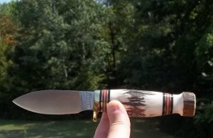 MARBLES SPORT STAG on STAG DROP POINT HUNTER- W/ SHEATH- GORGEOUS STAG !!!