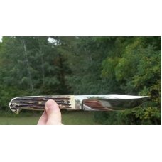 MARBLE'S BONE PINNED SPECIAL HUNTING KNIFE 2- STEWART ERA REMAKE- MARBLE PLUS GOLD INLAY CLUB KNIFE MARBLE'S BONE PINNED SPECIAL HUNTING KNIFE 2- STEWART ERA REMAKE- MARBLE PLUS GOLD INLAY CLUB KNIFE