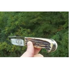 MARBLE'S BONE PINNED SPECIAL HUNTING KNIFE 2- STEWART ERA REMAKE- MARBLE PLUS GOLD INLAY CLUB KNIFE MARBLE'S BONE PINNED SPECIAL HUNTING KNIFE 2- STEWART ERA REMAKE- MARBLE PLUS GOLD INLAY CLUB KNIFE