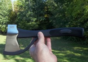  MARBLE'S GLADSTONE MICH. SAFETY AXE WITH COMPOSITION HANDLE- HIGH CARBON HEAD- 120 YEAR OLD DESIGN 