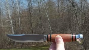  MARBLE'S TIGERWOOD / ALUMINUM - EXPERT- W/ SHEATH-3 LINE LOWER CASE STAMP-VINTAGE BLADE-SUPER NICE!
