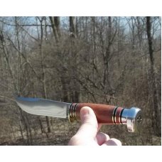  MARBLE'S TIGERWOOD / ALUMINUM - EXPERT- W/ SHEATH-3 LINE LOWER CASE STAMP-VINTAGE BLADE-SUPER NICE!