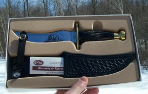 CASE XX KODIAK WITH BUFFALO HORN HANDLE- ORIGINAL BLACK LEATHER SHEATH - NEW IN BOX