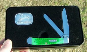 CASE XX GREEN BONE JOHN DEERE WITH COLLECTORS TIN