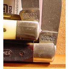 Schrade salesman brochure , in display frame and 296Y and 97OT unused old stock