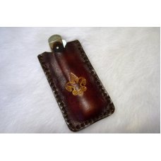 Handmade Leather Pocket Pouch For Pocket Knives # 18390 Handmade Leather Pocket Pouch For Pocket Knives # 18390