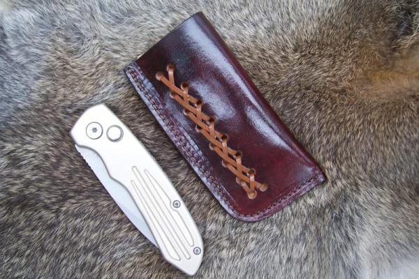 Handmade Leather Pocket Knife Case Large Upright - Open Top # Handmade Leather Pocket Knife Case Large Upright - Open Top #