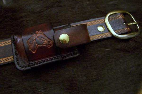 Leather Sidewinder Knife Pouch (Small) Fits Pocket Knives Up To 3 1/2