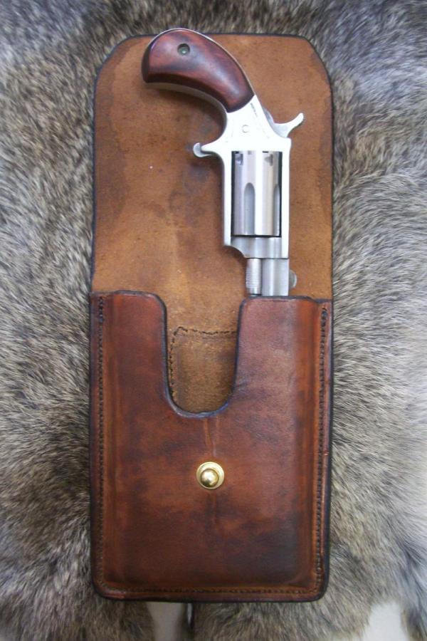 Leather Concealment Holster For Small Revolvers - .22 North American Arms,  See Gun List Below