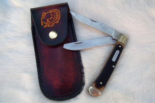 Custom Leather Pocket Knife Case Large - Up to 4-1/2 Custom Leather Pocket Knife Case Large - Up to 4-1/2