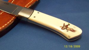 TOMMY LEE ~ PAST PRESIDENT ~ CUSTOM ~ GENUINE ELEPHANT IVORY ~ BOBBY BURDETTE SCRIMSHAWED KNIFE