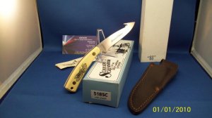 SCHRADE ~ USA VINTAGE 518SC KNIFE ~ EAGLE ~ SCRIMSHAW KNIFE SET NMIB & COMPLETE
