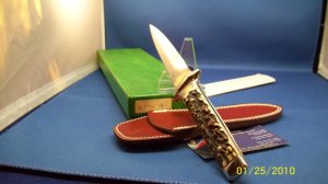GENUINE STAG ANTON WENGEN GERMAN MADE INTEGRAL DAGGER BOOT KNIFE 