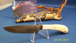 ROY CARTER CUSTOM PRE BAN ELEPHANT IVORY DAMASCUS 1 OF 1 KNIFE
