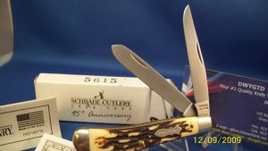 SCHRADE + USA ~ 95TH ANNIVERSARY STAGLON 285UH TRAPPER KNIFE ~ COMPLETE