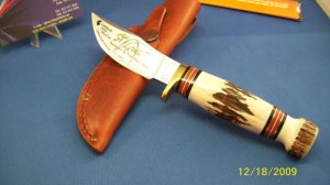 MARBLES USA 24K GOLD ~  ST LOUIS GATEWAY ARCH ~ SAMBAR STAG 1 OF 100 HUNTER SKINNER KNIFE 