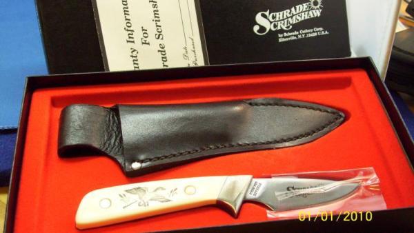 SCHRADE ~ USA VINTAGE SC509 LIL FINGER  ~ BIRD ~ SCRIMSHAW KNIFE SET NMIB & COMPLETE