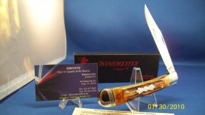 WINCHESTER ~ USA BIG SAMBAR STAG ~ 1989 MIBC TRAPPER W15 1950 KNIFE