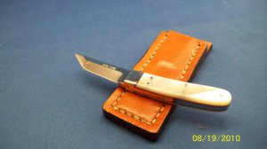 Charles Bolton Custom Miniature / Necker Genuine MOP Pearl Tanto Knife Mint