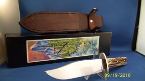 Northwoods USA ~ Scagel Style Genuine Sambar Stag Hunter Knife