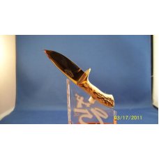 Bob Levine Custom ~ Old Alaska Stamp ~ Miniature Stag Knife with a Display and Low Priced Bob Levine Custom ~ Old Alaska Stamp ~ Miniature Stag Knife with a Display and Low Priced
