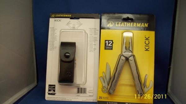 LEATHERMAN KICK MULTI TOOL KNIFE NEW IN SEALED PACKAGE WITH LEATHER SHEATH ~ Last One!