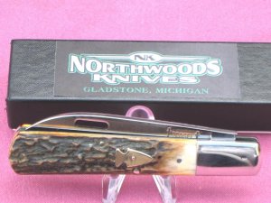 Rare Scagel Series #8  Stag Barlow made by Queen for Northwoods Knives