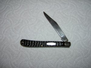 CASE SLIMLINE TRAPPER 61048  8-DOT 1972 USED  CARBON STEEL BLADE