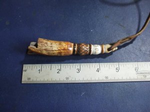 STAG HORN- Black Powder Measure 75 grain,  Hand Carved-Signed original, Made in USA